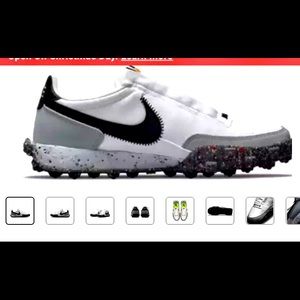 WOMEN'S NIKE WAFFLE RACER CRATER CASUAl  SNEAKERS SIZE US 7 White and black